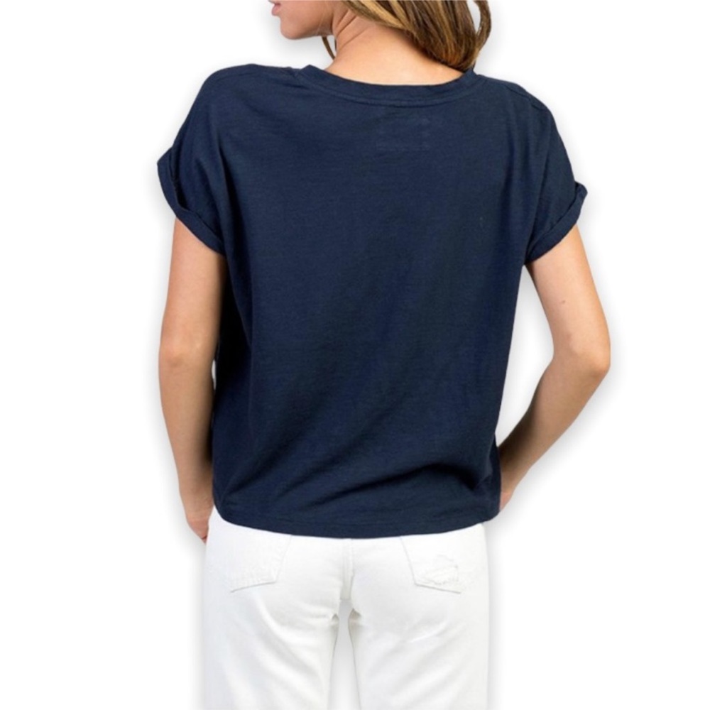 SOL ANGELES NAVY BLUE MOJITOS ROLLED COTTON TEE SIZE: LARGE - Picture 2 of 9